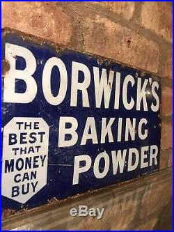 Borwicks Enamel Sign Original Old Rare Advertising Antique Collectable Vintage