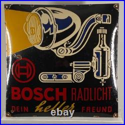 Bosch Enamel Sign 50x50cm (19.7x19.7) Rare Vintage Industrial Retro Signage