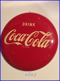 Bottone Coca Cola Insegna Smaltata Sign Tabella Vintage Drink Vintage Enamel