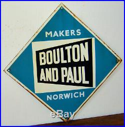 Boulton and Paul Norwich enamel sign advertising garage kitchen vintage decor