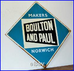 Boulton and Paul Norwich enamel sign advertising garage kitchen vintage decor