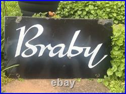 Braby Vintage Enamel Advertising Sign Early To Mid 20th Century