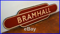 Bramhall LNWR totem railway enamel sign railwayana rail vintage antique mancave
