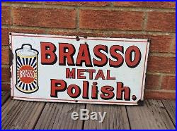Brasso metal polish vintage enamel sign