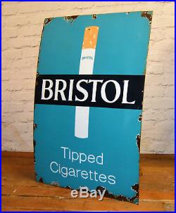 Bristol cigarettes advertising pictorial enamel sign garage kitchen vintage retr