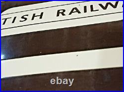 British Rail Railways Station Vintage Enamel Sign circa. 1940 train Arrow totem