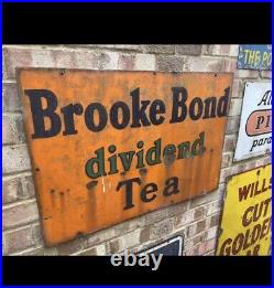Brooke Bond Dividend Tea Enamel Sign Very Heavy Vintage Sign