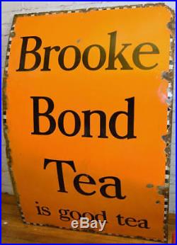 Brooke Bond Tea 1940s advertising enamel sign garage kitchen vintage retro antiq
