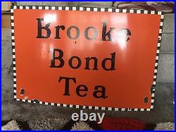 Brooke Bond Tea Enamel Advertising Sign Antique Original Vintage 76cm X 51cm