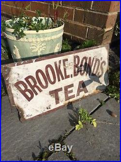 Brooke Bond Tea Sign, Double Sided Enamel Vintage