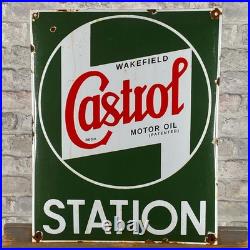 CASTROL Enamel Sign 19.7x15.7 (50x40cm) Rare Collector Vintage Gas Station Sign