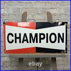 CHAMPION Enamel Sign 23.6x11.8 (60x30cm) Vintage Old Retro Collector Metal Sign CHAMPION Enamel Sign 23.6x11.8 (60x30cm) Vintage Old Retro Collector Metal Sign