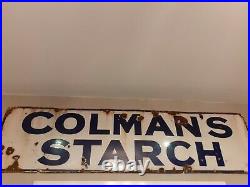 COLMANS origional Vintage enamel Advertising sign. Kitchenalia. Victoriana