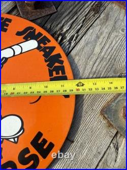 CONVERSE SNEAKERS- rare Micky Mouse Enamel Sign Vintage Garage-Man Cave 12 USA