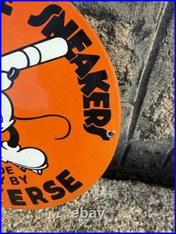 CONVERSE SNEAKERS- rare Micky Mouse Enamel Sign Vintage Garage-Man Cave 12 USA