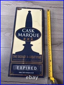 Cask Marque Enamel Pun Sign Great Condition Vintage Retro