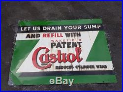 Castrol Oil Vintage Enamel Sign Very Large / Rare 4ft X 3ft