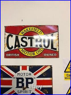 Castrol Wakefield Motor Oil Vintage Enamel 1920s Classic Vintage Sign