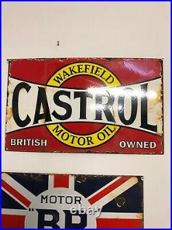 Castrol Wakefield Motor Oil Vintage Enamel 1920s Classic Vintage Sign