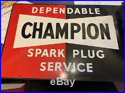 Champion Spark Plug Vintage enamel sign, Automobilia, antique porcelain sign
