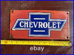 Chevrolet enamel sign vintage automobilia garage workshop memrobilia