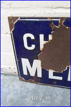 Chocolat Menier Original Vintage French Enamel Shop Sign