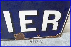 Chocolat Menier Original Vintage French Enamel Shop Sign