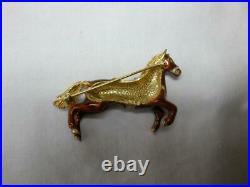 Ciner Horse Pin Enamel Signed Gorgeous Vintage Rare