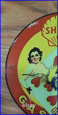 Classic Shell Gasoline USA- Vintage porcelain sign
