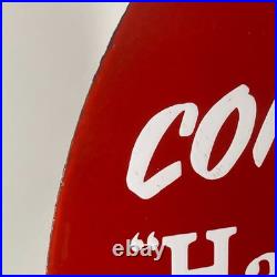 Coca-Cola Enamel Sign Ø 50cm (19.7) Big Nice Vintage Advertising Decoration