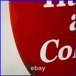 Coca-Cola Enamel Sign Ø 50cm (19.7) Big Nice Vintage Advertising Decoration