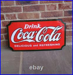 Coca Cola Original Enamel Sign Famous Large Stunning Rare Coke Sign Like Pepsi