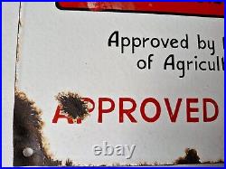 Collectible Vintage Enamel Delsanex Milk Dairy Hygiene Advertising Sign Farmers