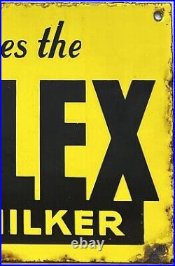 Collectible Vintage Enamel Yellow Simplex Hygienic Milker Dairy Sign