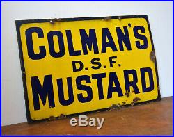 Colman's Mustard enamel sign advertising decor mancave garage metal vintage retr