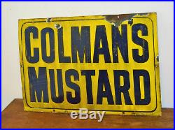 Colman's mustard 1940s advertising enamel sign garage kitchen vintage retro anti