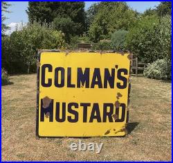 Colmans Mustard Enamel Sign Vintage