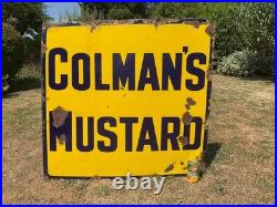 Colmans Mustard Enamel Sign Vintage
