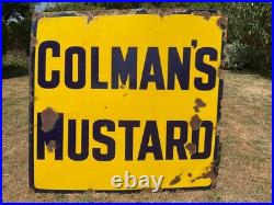 Colmans Mustard Enamel Sign Vintage