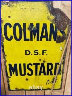 Colmans Mustard Vintage Enamel Sign 61cm X 92cm