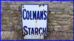 Colmans Starch Original Vintage Enamel Advertising Sign