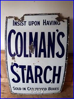 Colmans Starch enamel sign. Vintage enamel sign