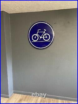 Cool Vintage Enamel Sign Cycle Cycling Mancave Bike Shop Display
