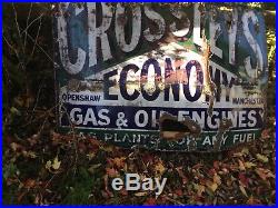 Crossley Oils Enamel Advertising sign vintage Engineering Rare