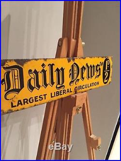 Daily News Enamel Sign Old Rare Collectable Advertising Antique Vintage