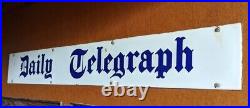 Daily Telegraph vintage enamel advertisement sign 80cm x 10cm. Great condition