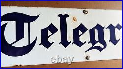 Daily Telegraph vintage enamel advertisement sign 80cm x 10cm. Great condition