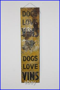 Dog food sign vintage vims fox terrier not enamel