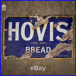 Double Sided Vintage Hovis Bread Enamel Advertising Sign