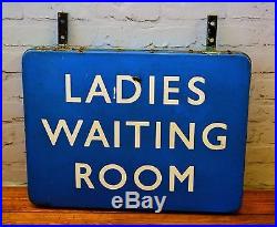 Double sided Ladies waiting room railway enamel sign railwayana rail vintage